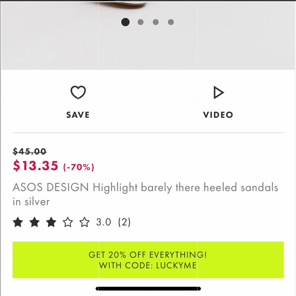 Asos Design Barely There Heels In Silver - image 2